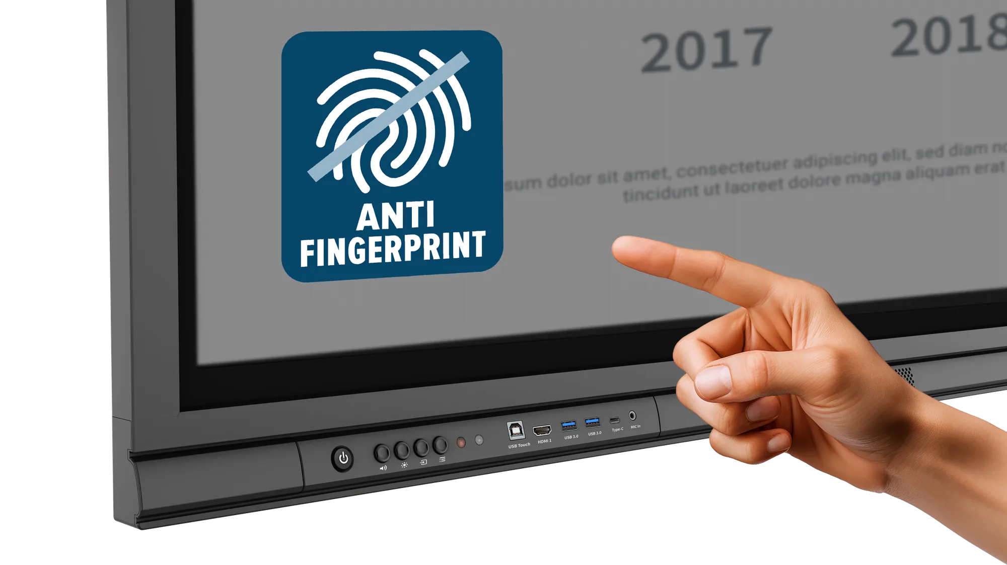 Newline TT-6523S — anti-fingerprint reinforced glass